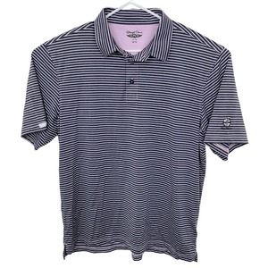 Straight Down Golf Shirt Striped Moisture Wicking Mens Sz XL Charcoal Gray Pink